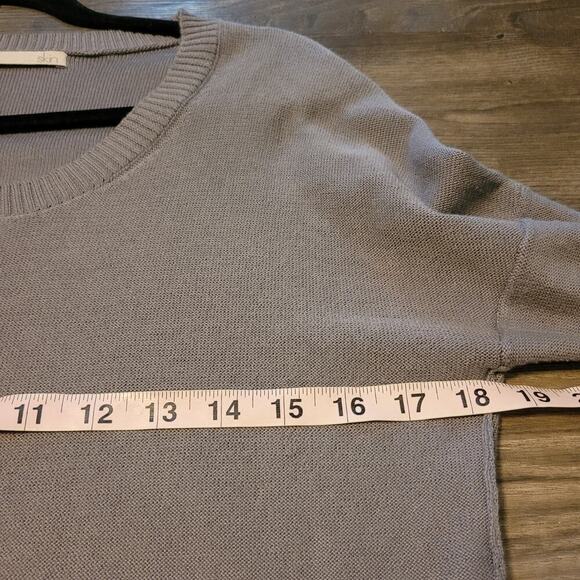 Skin Womens Knit Sweater S Gray Asymmetrical Pima Cotton Long Sleeve Lagenlook - Picture 6 of 7